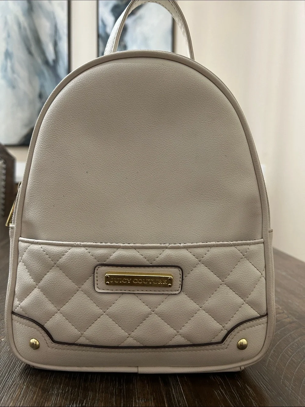 Juicy Couture Quilted Mini Backpack in Beige